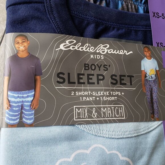 NWT - Eddie Bauer Boys 4-Piece Mix & Match Sleep Set (XS 5/6) - Picture 2 of 3